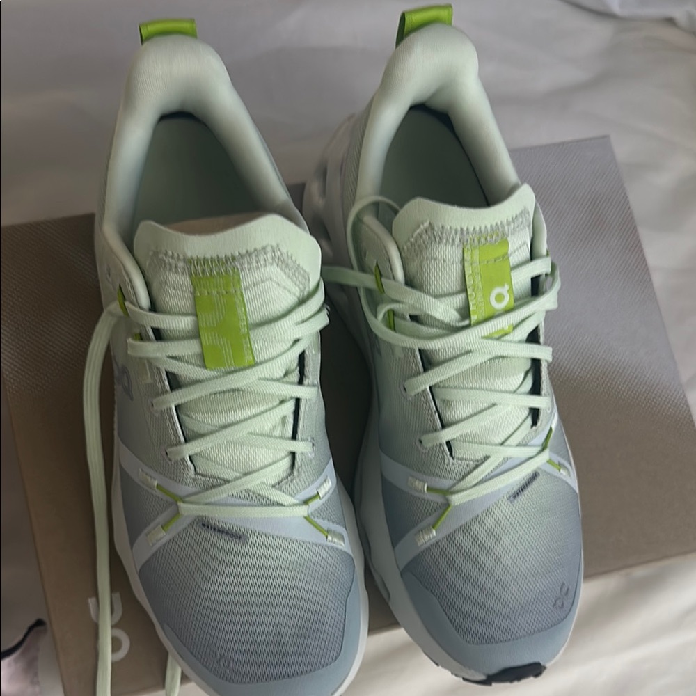 On Running Women's Light Green and Gray Athletic Shoes